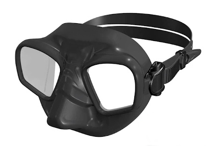Apnea fridykkermaske, herdet klart glass